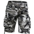 thumbnail image 2 of Puntoco Mens Shorts Summer Pants,Men'S Camouflage Work Shorts Mid-Waist Multi-Pocket Five-Piece Pants Casual Pants Sports Pants Shorts Pants Gray 10(XL), 2 of 6