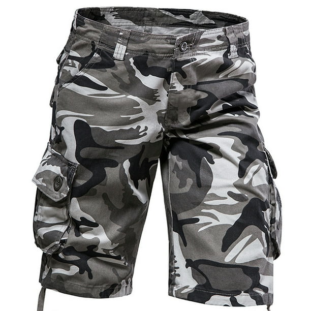 NaWent Men's Shorts Clearance Camouflage Work Shorts Mid-waist