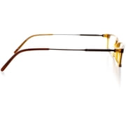 Womens Optical Eyewear - Rectangle Shape, Plastic Full Rim, Amber
