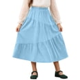 thumbnail image 2 of ATOGUTA Girls Summer Skirt Casual High Waist Stretchy A-Line Skirts Soft Skorts Fashion Clothes Size 4T-15. Blue, 2 of 6