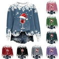 thumbnail image 2 of TTUHYWXI Crewneck Sweatshirts Ugly Christmas Sweater Women Funny Plus Size Long Sleeve Xmas Red Wine Glass Shirts Pullover (Red, XL), 2 of 9