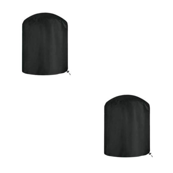 Advancent Cubiertas redondas para muebles Juegos de muebles para parrilla Cubierta protectora para cubeta de horno, cubierta para parrilla de Negro 71x56cm 2piezas