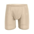 thumbnail image 4 of IWRICH Men's Seamless Breathable Boxer Briefs Mid Waist Ice Silk Sports Inspired Underwear Beige M, 4 of 4