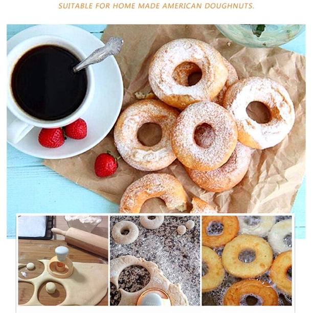 Máquina giratoria de metal para hacer cortador de donas Molde de masa de pastelería Rodillo de hornear para donas Snack Cocinar Hornear