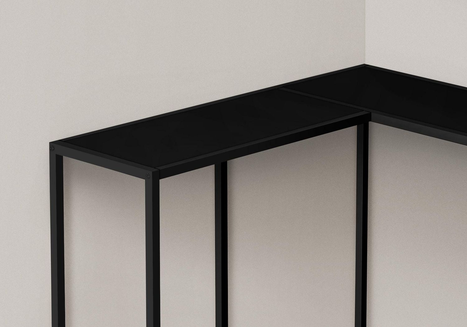 Monarch Specialties Accent Table, Console, Entryway, Narrow, Corner, Living Room, Bedroom, Metal, Laminate, Black, Contemporary, Modern