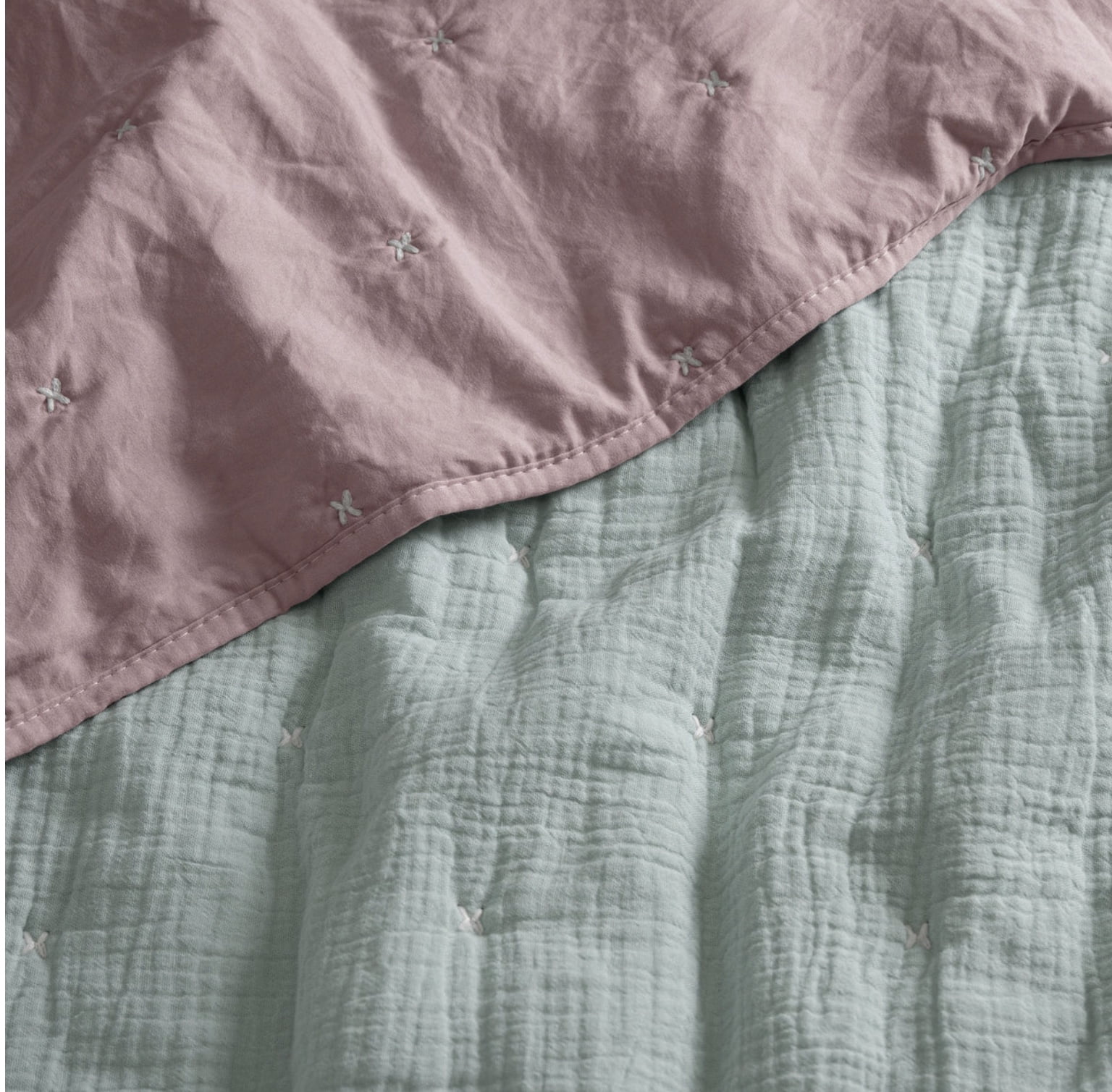 MUSELIANA MINT AND PURPLE COLOR BABY GIRLS REVERSIBLE CRIB BEDDING NURSERY 1 PCS 100% COTTON MADE IN MEXICO