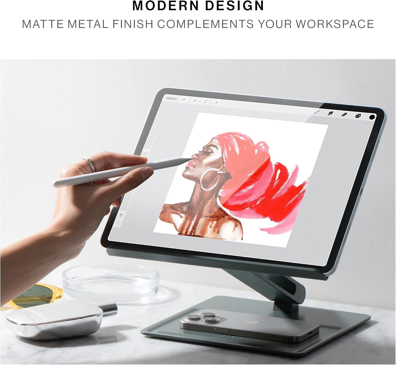 Native Union Desk Laptop Stand – Height Adjustable Ergonomic Computer Stand – up to 5kg (Sandstone)