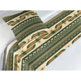 thumbnail image 3 of Ethnic Bed Runner Set, Egypt Folk Art Style Sun Geometric Stripes Ornaments Tribal Concept, Decorative Bedding Scarf & a Pillow Sham for Hotels Homes, Twin, Amber Dark Teal and Beige, by Ambesonne, 3 of 3