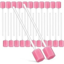 NOGIS 50 Pcs Oral Swabs-Unflavored & Sterile Disposable Oral Care Swabs for Mouth Cleaning- Individually Wrapped (Pink)