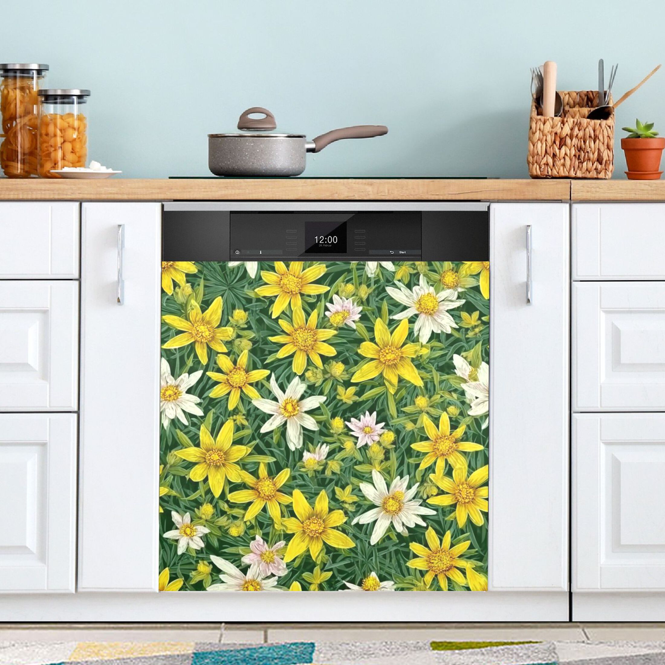 IAUYY Magnetic Decorative -23x26 Inch,Removable DIY Art for Dishwasher Refrigerator and Other Metal Surfaces,The Lush and Green Grassland