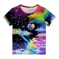 thumbnail image 2 of uublik Girls' Tops, Tees & Blouses Star Print Casual Short Sleeve Tee Shirts Multicolor, Sizes 3T-14, 2 of 4