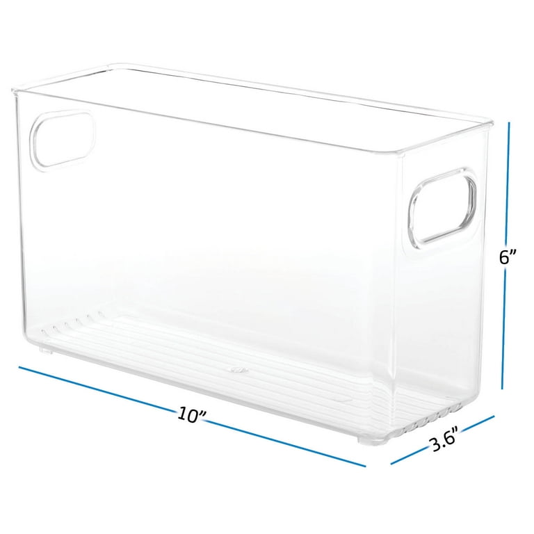 Eatex 1 Pack Clear Plastic Bathroom Vanity Storage Bin with Handles - Container Organizer for Soaps, Shampoos, Conditioners, Cosmetics, Hand Towels, H