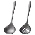 thumbnail image 1 of Miangastore Korean Retro Style Soup Ladle Skimmer Set Grey 1Set 6.7X2.2In, 1 of 7