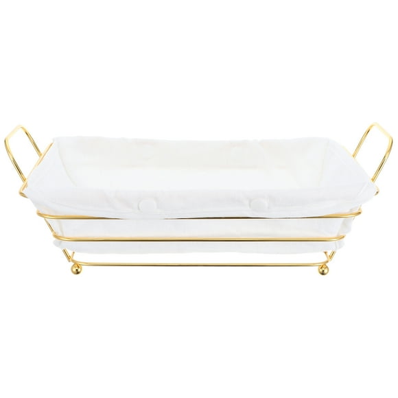 KAKOWELY rectangle food basket Metal Wire Food Storage Basket Organizer with Removable Liner Food Storage Trays for Organizing Kitchen Cabinets Pantry Shelf Bathroom Laundry Room