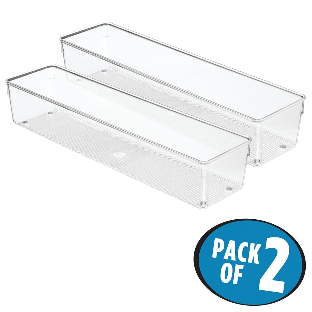 iDesign, 2-Set Clear Plastic Utensil and Drawer Organizer Bins