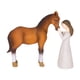 thumbnail image 1 of Girl abraza el adorno de resina de la niña de la figura de caballos Regalos de de adoración coleccionable para niña y estatua de caballos para Naranja, 1 of 8