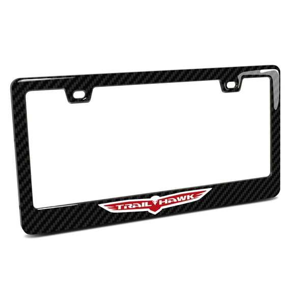 Jeep Trailhawk Black Real 3K Carbon Fiber Finish ABS Plastic License Plate Frame