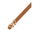 thumbnail image 2 of INSPIRE CHIC Women Reversible Faux Leather Belts, 0.5" Width Extra Skinny Thin Belt Butterfly Gold Buckle Waistband for Dress 43.3x0.5"(LxW) Red Brown, 2 of 6
