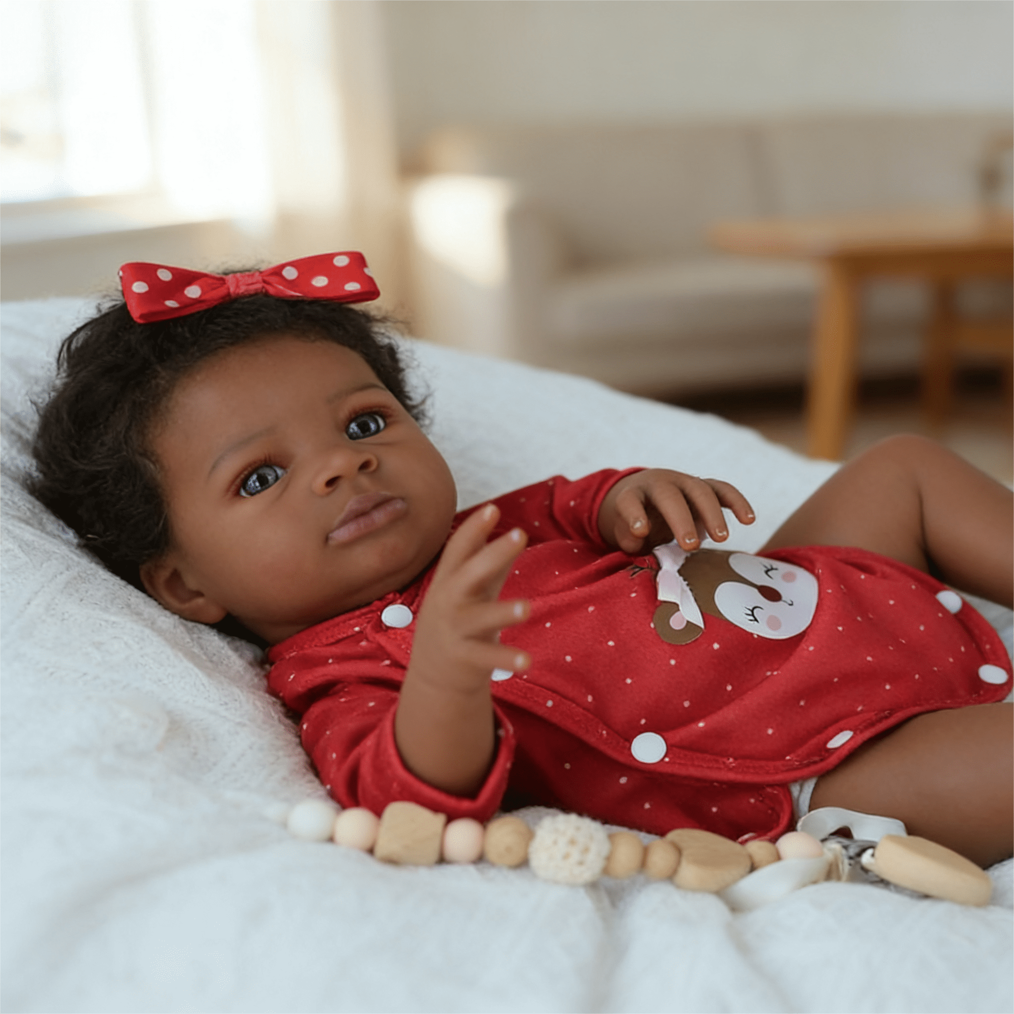 Dayoff kids 18 Inch Reborn Baby Doll,African American Newborn With Clothes For Kids Age 3+(No Accessories)
