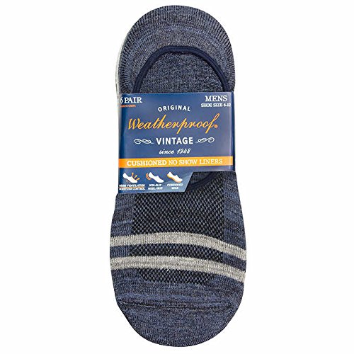 Cushioned Men's No Show Socks Non Slip Liners 6 Pair by Weatherproof Size 6-12 - image 4 of 4