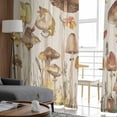thumbnail image 4 of Fall Mushroom Semi Sheer Curtains 63 Inch Length 2 Panels Set, Watercolor Maple Leaf Farmhouse Sheer Kitchen Curtain Privacy Voile Window Curtain for Living Room Bedroom Rod Pocket Drapes, 4 of 7