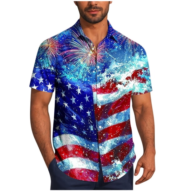 Mens Casual Botón Arriba Camisas de Manga Corta, Vintage Bowling Cuba Playa Verano, Retro Botón Arriba Camisa
