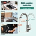 thumbnail image 3 of Grifo De Cocina Solo Para Agua Fría, Níquel Cepillado, Manija Única, 1 Orificio, Caño Giratorio De 360 ​​Grados, Montaje En Cubierta, Arco Alto, Barra De Fregadero De Acero Inoxidable Sus304, Grifo Co, 3 of 5