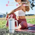 thumbnail image 4 of 4 Pack Silicone Straws Cover For 40 Oz Straw,reusable Drinking Straw Lids For 0.4 Inch Straws White & Pink, 4 of 4