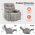 thumbnail image 4 of MCombo Power Lift Recliner Chair with Extended Footrest for Elderly People, Fabric 7287 (Light Grey, Medium-Regular), 4 of 9