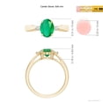 thumbnail image 4 of ANGARA Natural Tapered Shank 1.1 ct Emerald Solitaire Ring with Diamond Accents in 14K Yellow Gold for Women (Size-8x6mm) | May Birthstone, Anniversary, Jewelry Gift for Women | Natural Emerald Ring, 4 of 8