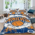 thumbnail image 2 of NEW YORK KNICKS Conjunto de sábanas temático, trío de piezas, cómodo y amigable con la piel, diseño único, regalo de decoración para el hogar para familiares, amigos y fans,135X200cm, 2 of 6