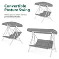 thumbnail image 4 of MCombo 3-Seat Heavy Duty Reclining Porch Swing Chair with Legrest, 680 lb Capacity, Cushions and Pillows, Burgundy, 4 of 10