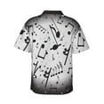 thumbnail image 4 of Black Music Notes Men's 3d Print Casual Button Down Shirts, Novelty Hawaiian Short Sleeves Xl, 4 of 8