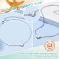 thumbnail image 3 of LAICAIW Women Solid Silver Heart Initial Ankle Bracelet, Adjustable-Simple waterproof Summer Beach Foot Jewelry, Send Gift Box, 3 of 7