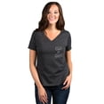 thumbnail image 2 of Get It Girl Women's Fashion Relaxed V-Neck T-Shirt Tee Charcoal Grey Small, 2 of 5