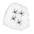 thumbnail image 4 of Telaraña decorativa de Halloween con arañas falsas, suministros realistas para fiestas, telarañas elásticas blancas para decoración de pared de Casa E 40g 4 Arañas Falsas, 4 of 8