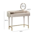 thumbnail image 2 of Penelope Taupe Vegan Leather Wrapped Vanity Desk, 2 of 9
