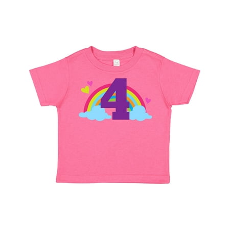 

Inktastic 4th Birthday Rainbow Gift Toddler Toddler Girl T-Shirt