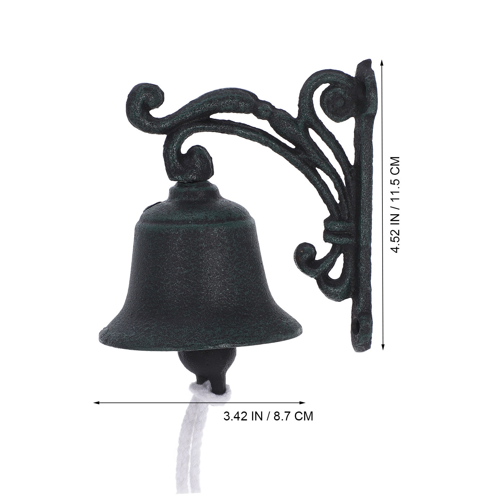 YOSADIER Hand Shaking Vintage Iron Doorbell Wall Bell Pendant for Outdoor Farmhouse and Yard Decor