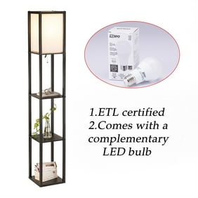Elecwish 3 In 1 Shelf Floor Lamp With 2 Usb Charging Ports Electric Outlet Modern Design 3 Tiered Led Floor Lamp Wooden Frame Modern Standing Light Walmart Com Walmart Com
