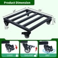 thumbnail image 5 of 2 Pack 14 Inch Metal Plant Caddy with Wheels, Square Rolling Plant Stand Heavy Duty Indoor Outdoor Planter Dolly, Plant Pot Mover for Large Flower Pots and Planters, 400 Lbs, 5 of 12