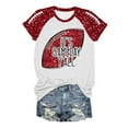thumbnail image 4 of Womens Casual Fashion Printed Crew Neck Short Sleeve Pullover T Shirt, 4 of 5