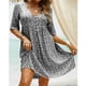 thumbnail image 1 of Puntoco Vestido De Manga Corta Con Cuello En V, Vestido De Manga Corta Con Estampado De Botones Y Cuello En V De Verano Para Mujer Negro S, 1 of 6