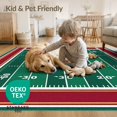 thumbnail image 4 of ODIKA 2'x3' Washable Throw Rug Stripe Lone Athletic Field Cave Motif Vintage Football Gridiron Refined for Hallway, Study Room, Non-Slip Low Profile, Flatwoven, 4 of 7