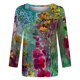 thumbnail image 4 of Moda mujer cuello redondo tres cuartos 3/4 manga camiseta otoño estampado blusa Tops sudadera Fridja FKASFK3005, 4 of 5