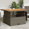thumbnail image 1 of vidaXL Garden Table Grey 110x110x71 cm Poly Rattan and Acacia Wood, 1 of 5