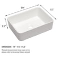 thumbnail image 5 of 19x15 Inch White Ceramic Bathroom Sink with Standard Drain Hole for Easy Installation, 5 of 5