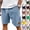 33# Blue, variant on Men's Premium Corduroy Shorts Retro Urban Casual Elastic Waist Drawstring Loose Fit Daily Shorts with Pockets 2026 Khaki M