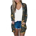 thumbnail image 2 of WFJCJPAF 2024 New Halloween Clearance! Halloween Sweaters for Women Xs,Women's Fashion Casual Printed Long Sleeved Shirt There Are Pockets Cardigan - Black S, 2 of 5