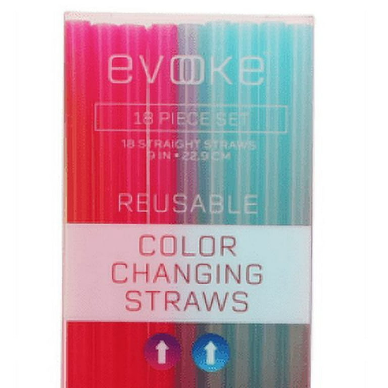 Evoke Heavy Duty Extra Large Reusable Straws Set, Warm Twist